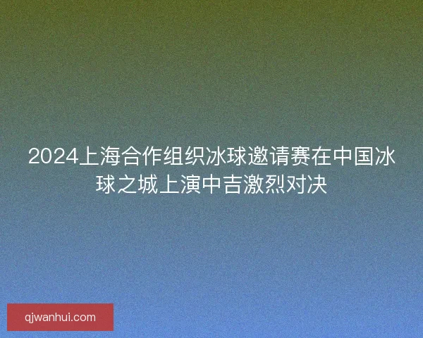 2024上海合作组织冰球邀请赛在中国冰球之城上演中吉激烈对决