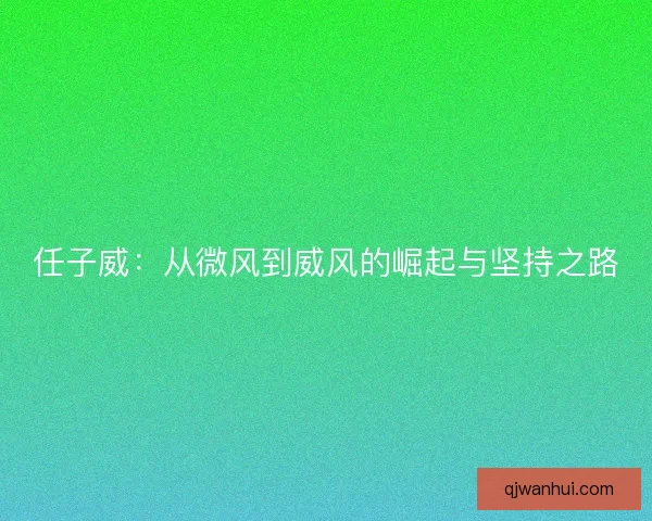任子威：从微风到威风的崛起与坚持之路