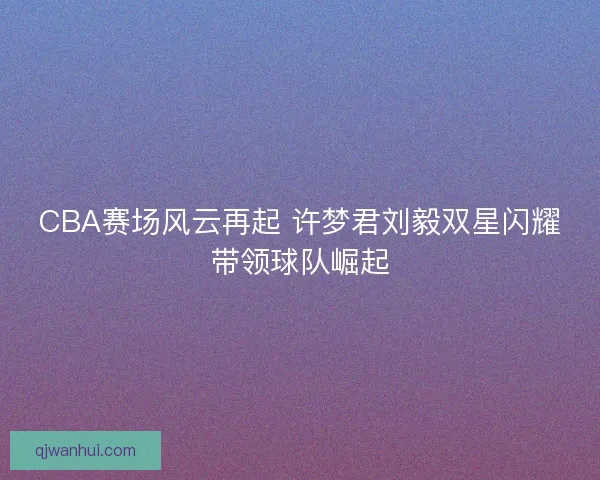 CBA赛场风云再起 许梦君刘毅双星闪耀带领球队崛起 CBA赛场风云再起 许梦君刘毅双星闪耀带领球队崛起